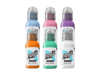 World Famous Limitless Tattoo Ink - Pastell Kollektion - 6x 30 ml