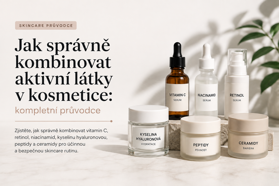 Jak správně kombinovat aktivní látky v kosmetice – vitamin C, niacinamid, retinol, kyselina hyaluronová, peptidy a ceramidy