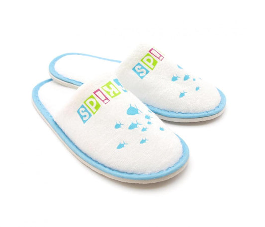 Kids slippers velour, closed toe, ForKids, white