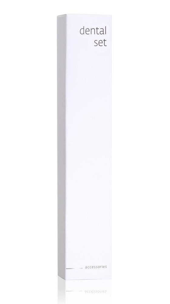 Zubní sada v papírové krabičce, bílé doplňky