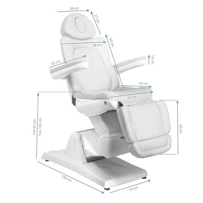 Elektrické kosmetické křeslo Azzurro 870 3 motory bílé