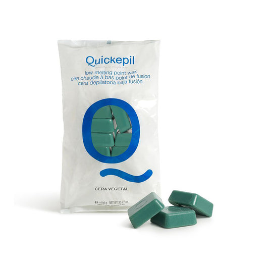 QUICKEPIL TVRDÝ DEPILAČNÍ VOSK, BEZ PRUHŮ, PRO DEPILACI ROSTLIN 1 KG ZELENÝ