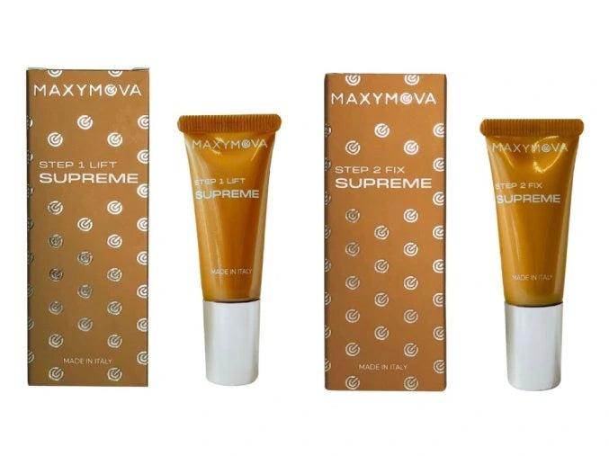 Maxym's SUPREME sada na laminaci řas a obočí (krok 1 + krok 2) – tuba 2×10 ml