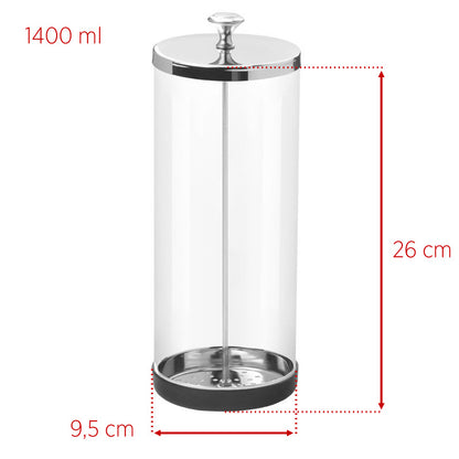 Skleněná nádoba na dezinfekci nářadí, 1400 ml