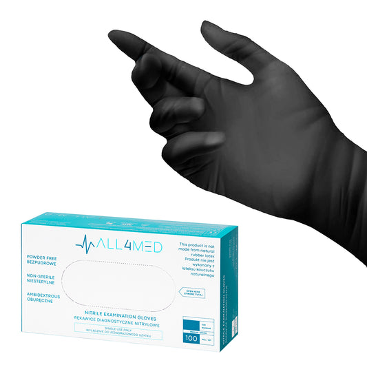 All4med disposable nitrile diagnostic gloves black M