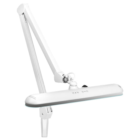Elegantní 801-tl LED dílenská lampa s nastavitelným svěrákem. intenzita a barva bílého světla