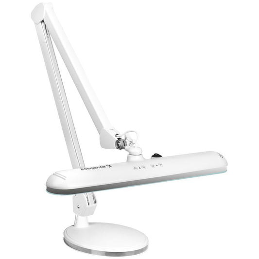 Elegantní 801tl LED dílenská lampa s nastavitelnou základnou. intenzita a barva bílého světla