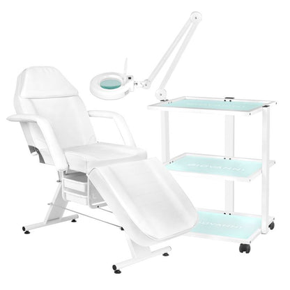 Kosmetické křeslo 202 Basic + kosmetický stolek 1040 + LED lupa S5