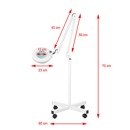 LED lampa s lupou S4 + LED nastavitelný stativ. intenzita světla