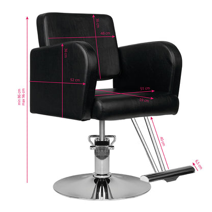 Kadeřnické křeslo Hair System HS92 černé