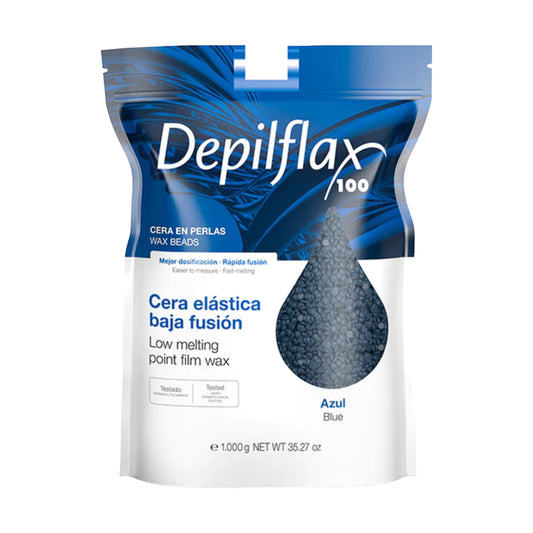 Depilflax 100 flexibilní depilační vosk s nízkým bodem tání perleťový azul 1000 g