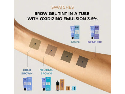 ÉLAN Augenbrauen Gel-Farben-Set zum Färben der Augenbrauen (4× Tuben à 20 ml + Oxidationsmittel 30 ml)