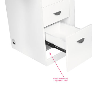 Kosmetický pult 310 s kazetovým absorbérem, bílý, levý