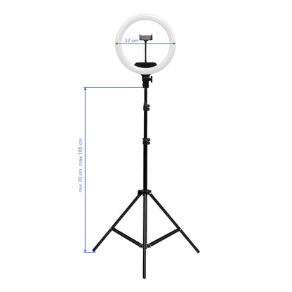 Kruhové LED světlo 13" 36W se stojanem, černé