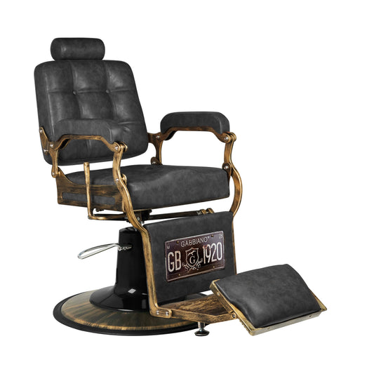 Kadeřnické křeslo Gabbiano Boss HD Old Leather, černé