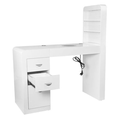 Kosmetický pult 310 s kazetovým absorbérem, bílý, pravý