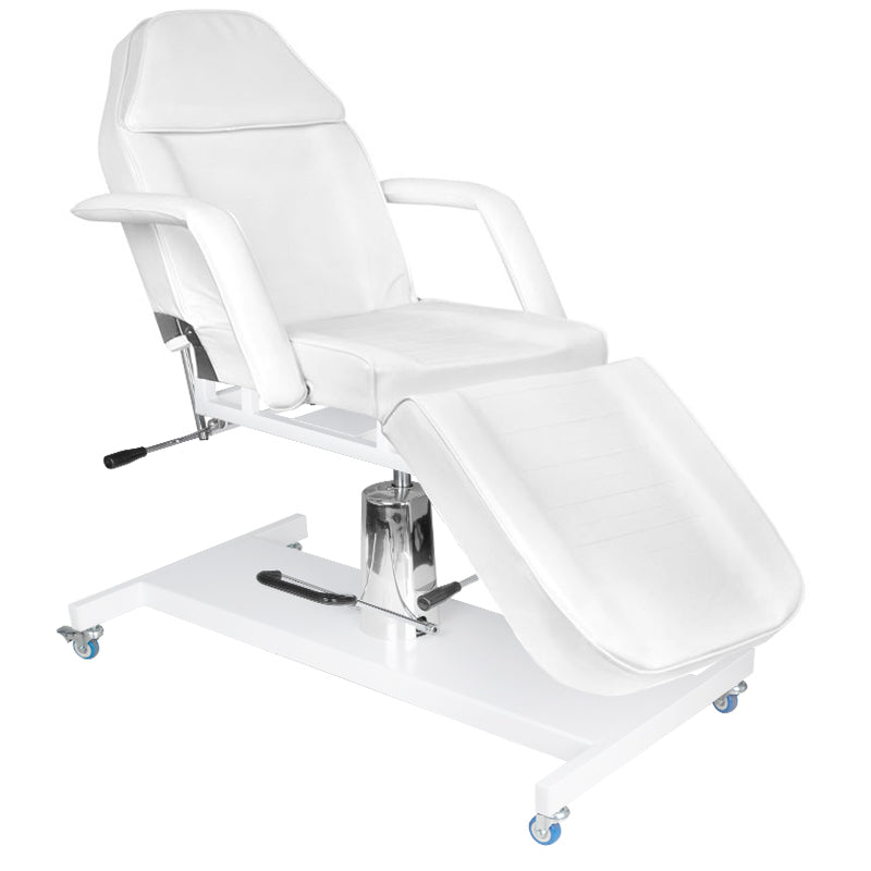 Hydraulic cosmetic chair. Basic 210 white on wheels