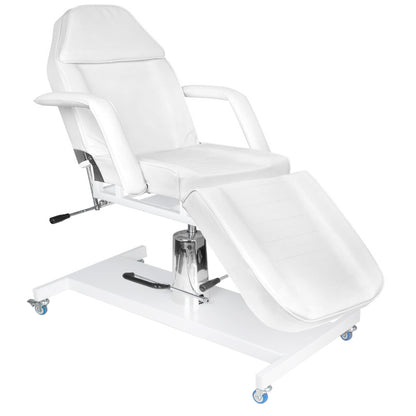 Hydraulic cosmetic chair. Basic 210 white on wheels