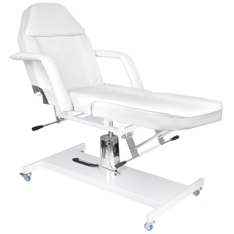 Hydraulic cosmetic chair. Basic 210 white on wheels