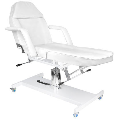 Hydraulic cosmetic chair. Basic 210 white on wheels