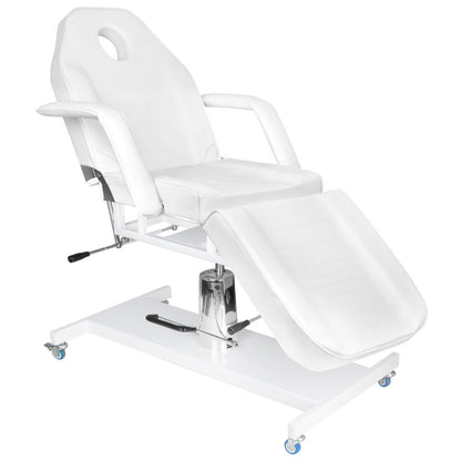 Hydraulic cosmetic chair. Basic 210 white on wheels