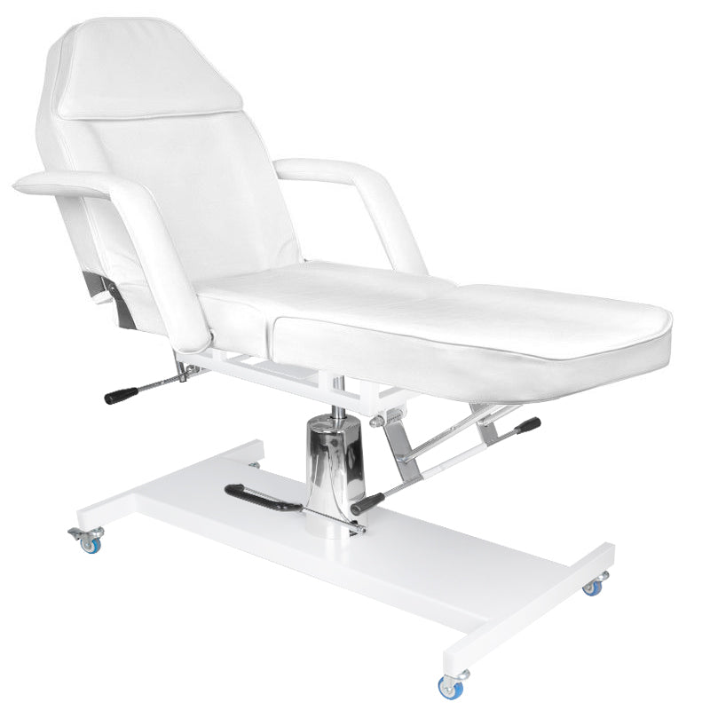 Hydraulic cosmetic chair. Basic 210 white on wheels