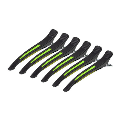 Hairdressing hair clips E-13 6 pcs. 11.5 cm mix neon