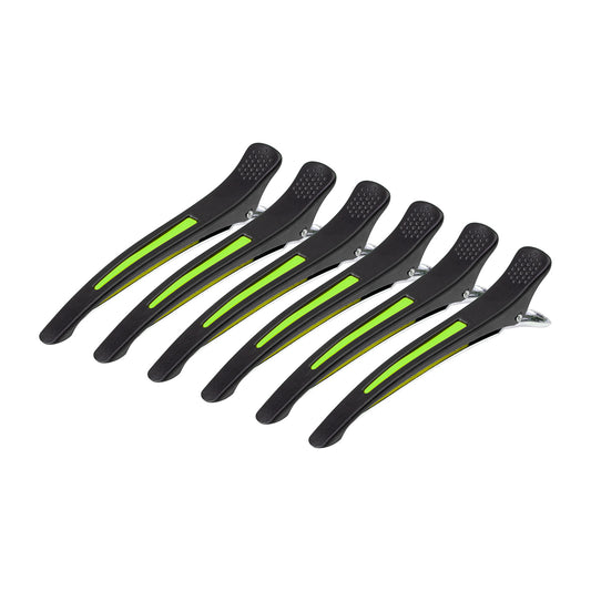 Hairdressing hair clips E-13 6 pcs. 11.5 cm mix neon