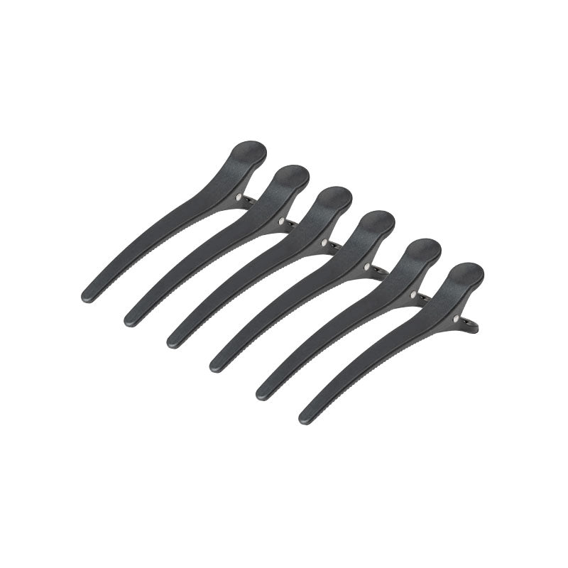 E-32 hairdressing clamps, 6 pcs. 11.5 cm, black