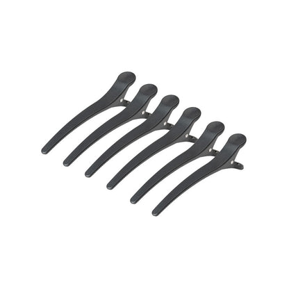 E-32 hairdressing clamps, 6 pcs. 11.5 cm, black