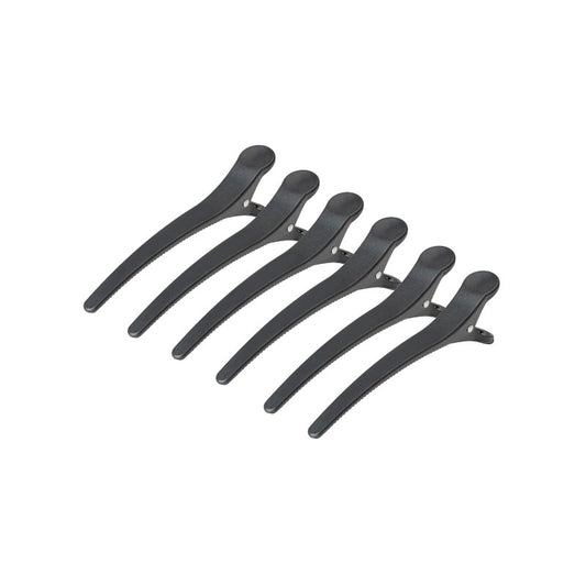 E-32 hairdressing clamps, 6 pcs. 11.5 cm, black