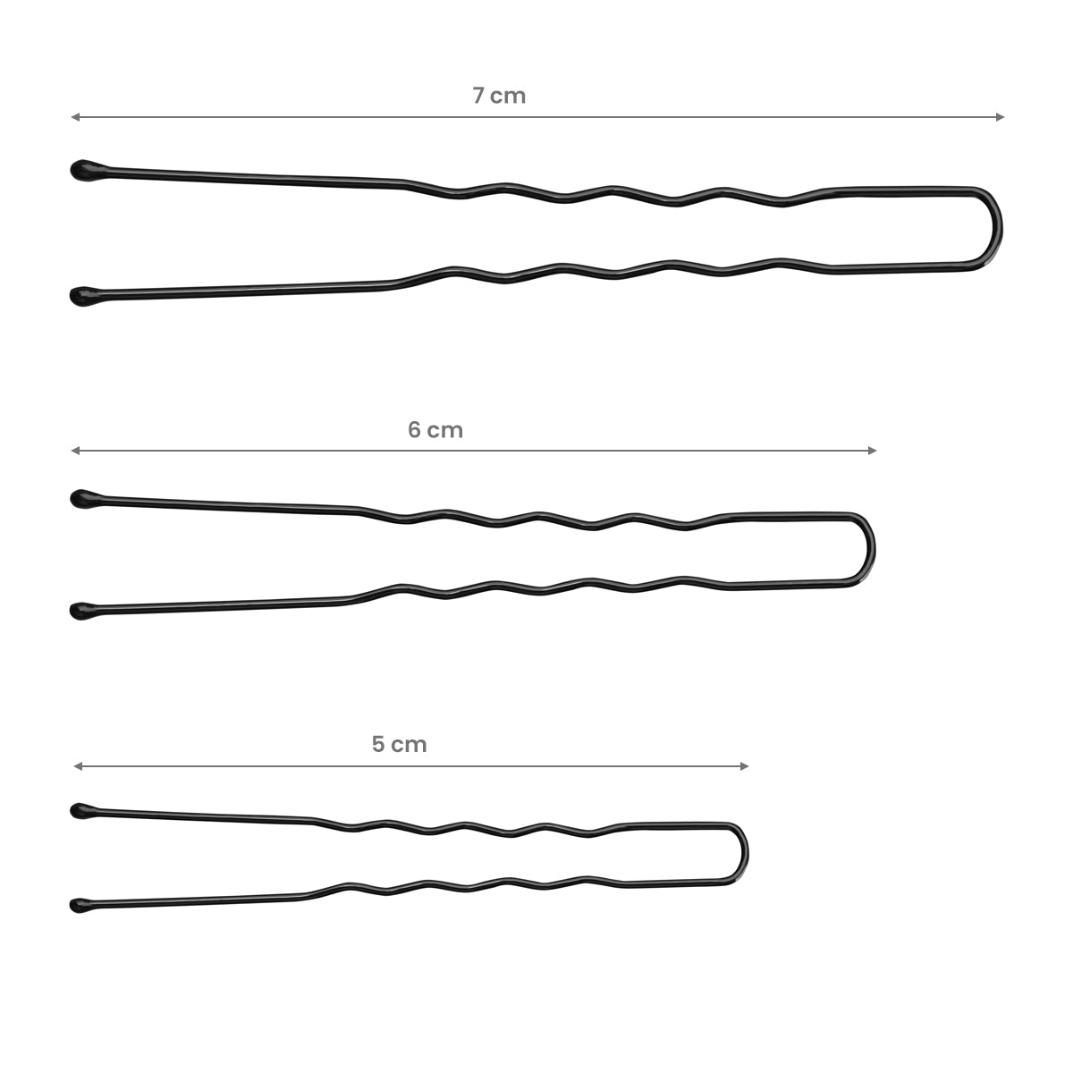 Hairdressing hair pins E-65 300 pcs. 7 cm black