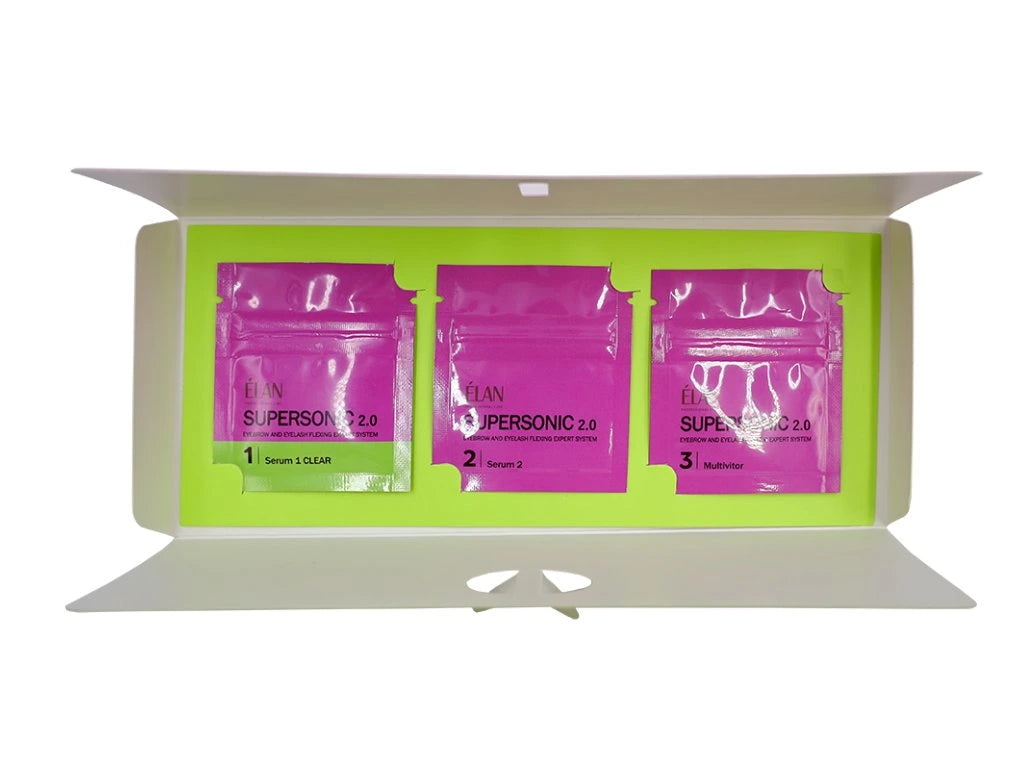 ÉLAN SUPERSONIC 2.0 Flexing Expert System Kit – eyelash and eyebrow lamination kit (Serum 1 CLEAR) – 3×3 ml sachets