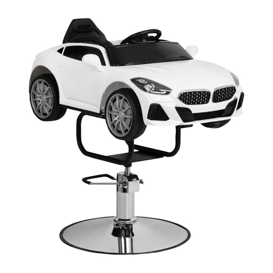 Dětské kadeřnické křeslo, BM auto, bílá