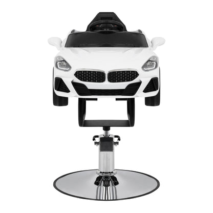 Dětské kadeřnické křeslo, BM auto, bílá