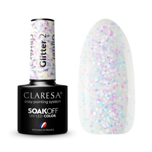 CLARESA GLITTER 2 hybrid varnish -5g