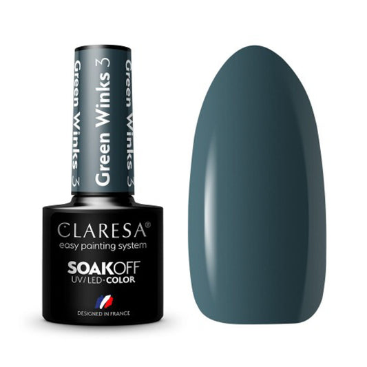 CLARESA hybrid varnish GREEN WINKS 3 -5g