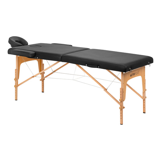 Komfort Activ Fizjo Lux wooden foldable massage table, 2 segments, 190x70, black