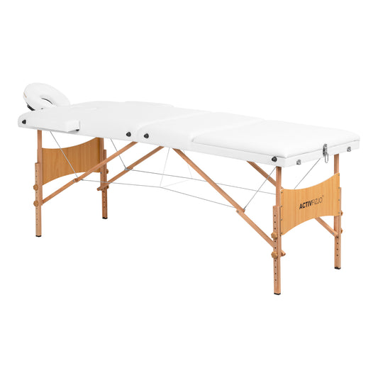 Komfort Activ Fizjo Lux wooden foldable massage table, 3 segments, 190x70, WHITE