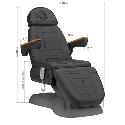 SILLON Lux 273b elektrische Kosmetikliege, 3 Motoren grau, grauer Unterbau