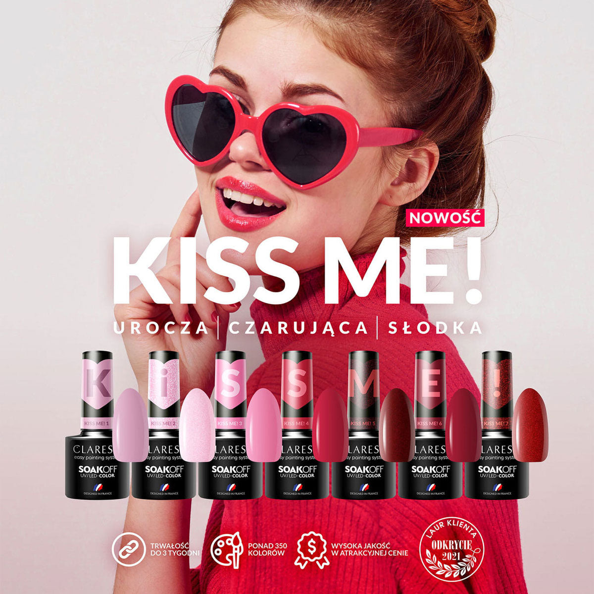 CLARESA hybrid varnish Kiss Me! 3-5g