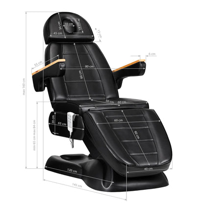 SILLON Lux 273b elektrischer Kosmetikstuhl, 3 Motoren, schwarz