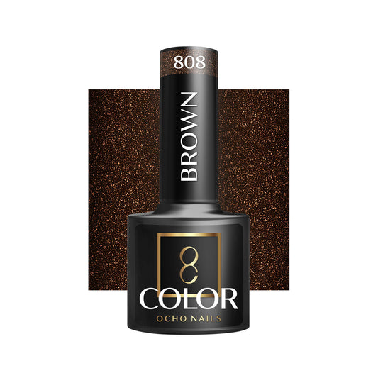 OCHO NAILS Hybridní lak na nehty hnědý 808 -5 g
