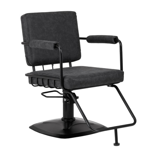 Kadeřnické křeslo Gabbiano Catania Loft Old Leather, černé