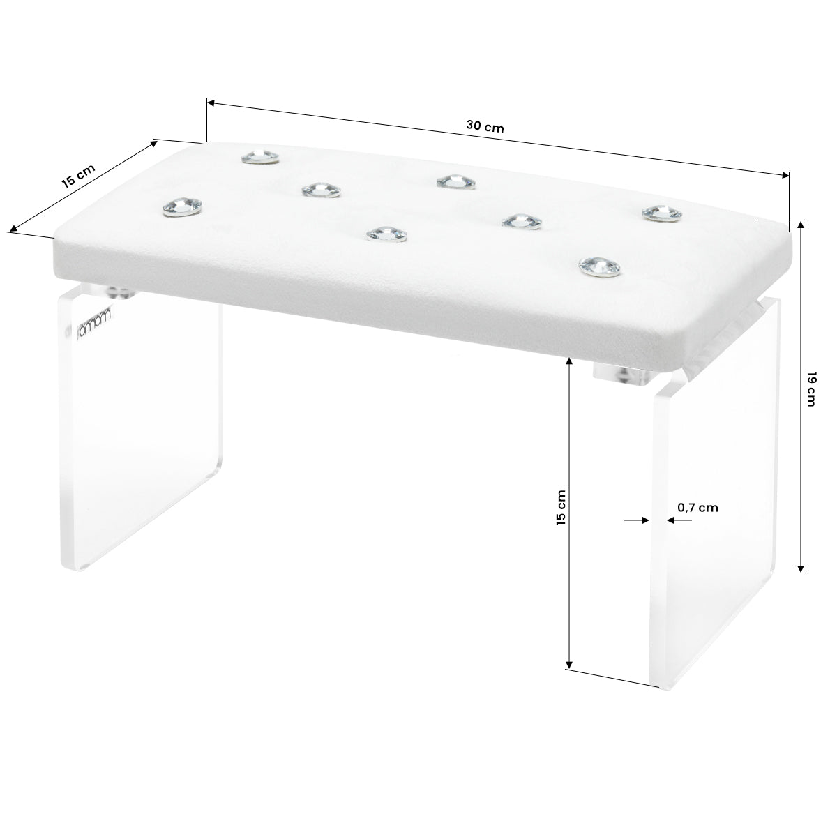 Momo Diamond Velor Ecru manicure support