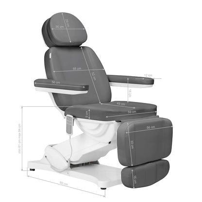 Elektrické kosmetické křeslo SILLON CLASSIC, 3 motory, šedé 