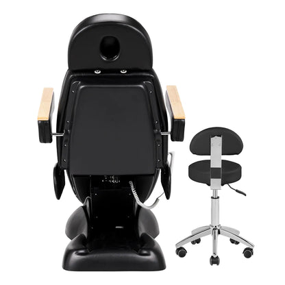 SILLON Lux 273b elektrischer Kosmetikstuhl + 304 Hocker, schwarz