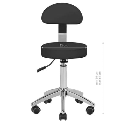 SILLON Lux 273b elektrischer Kosmetikstuhl + 304 Hocker, schwarz