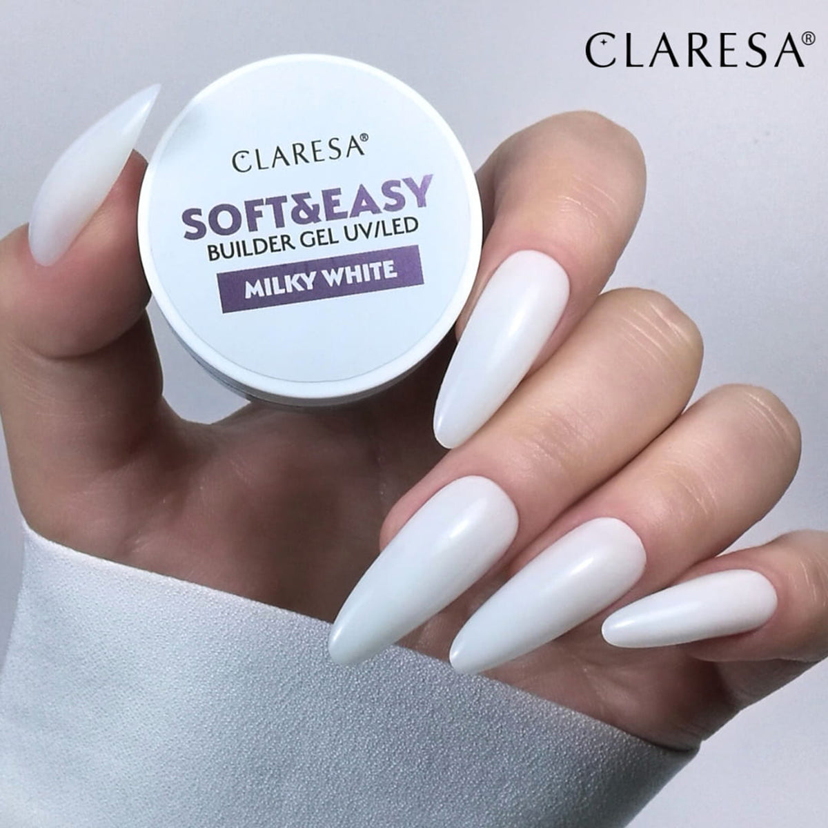 Claresa stavební gel Soft&amp;Easy gel mléčně bílý 90g