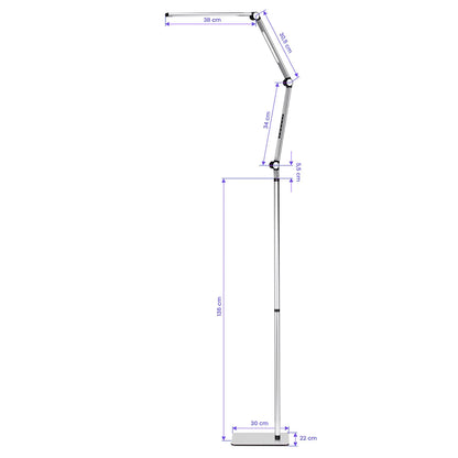 LED lampa na jógu 22W stříbrná 